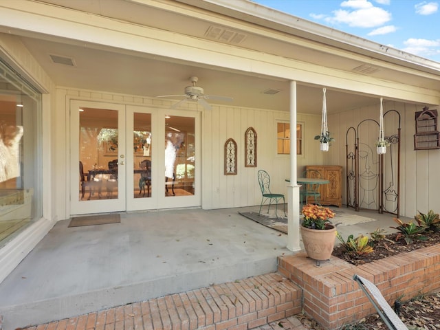 view of patio / terrace featuring ceiling fan