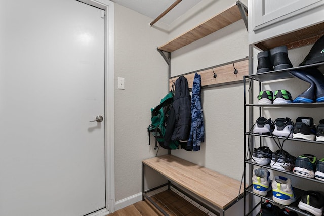 mudroom featuring hardwood / wood-style flooring