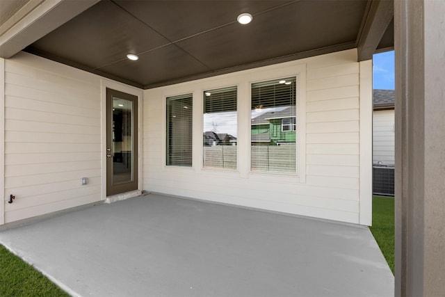 view of patio / terrace featuring central AC unit