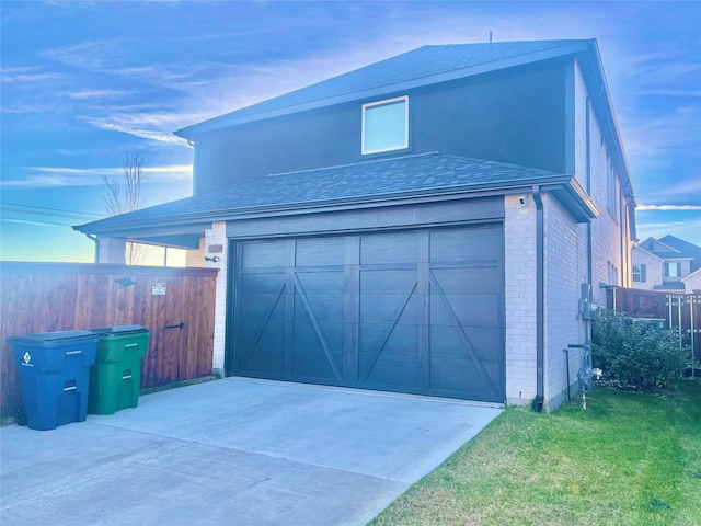 garage featuring fence