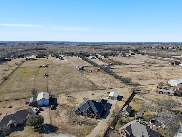 drone / aerial view featuring a rural view