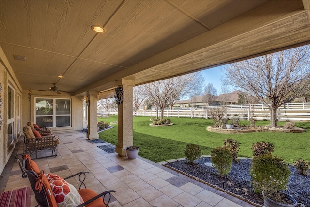 9704 Freeport Dr, Denton, TX 76207 - view of patio / terrace featuring a ceiling fan