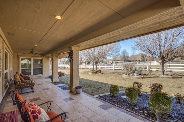 view of patio / terrace with ceiling fan