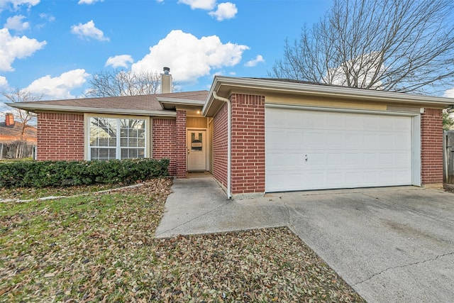 single story home with a garage