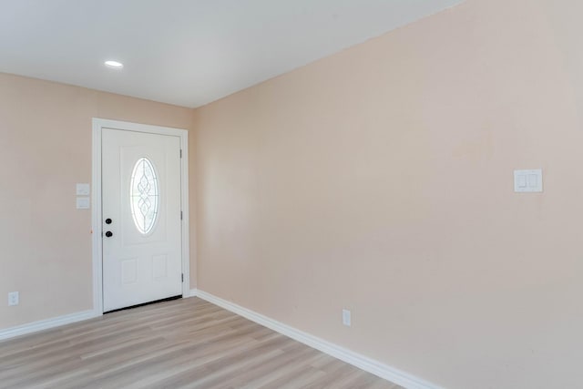 foyer with light hardwood / wood-style flooring