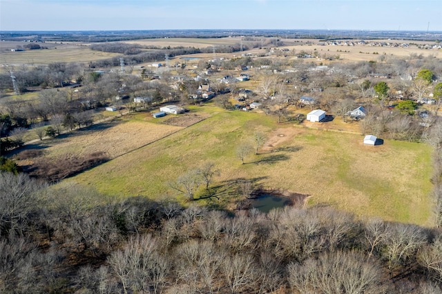 bird's eye view with a rural view