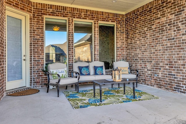 view of patio / terrace with an outdoor living space