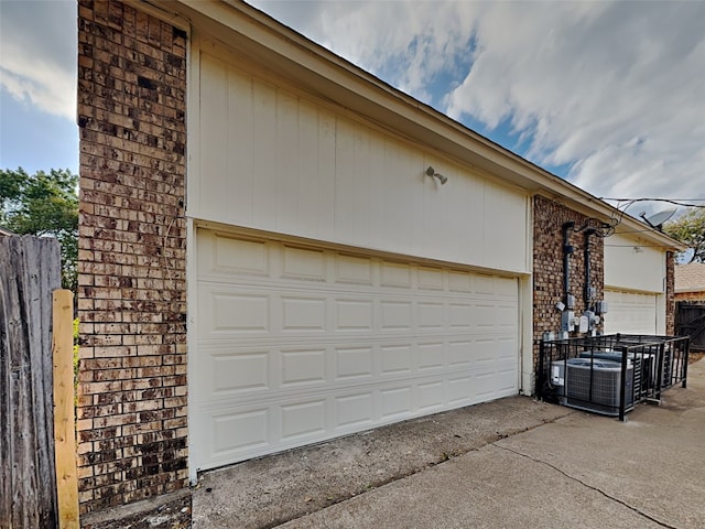 garage with cooling unit