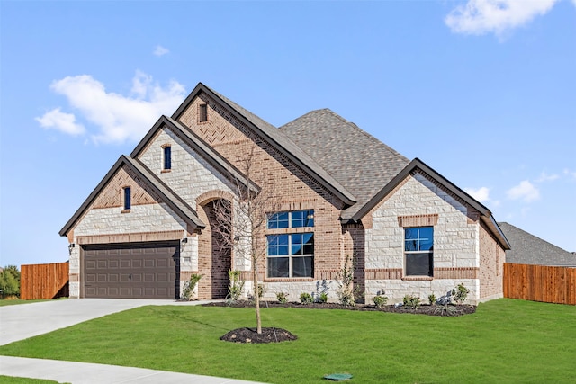 view of front of house featuring a front lawn