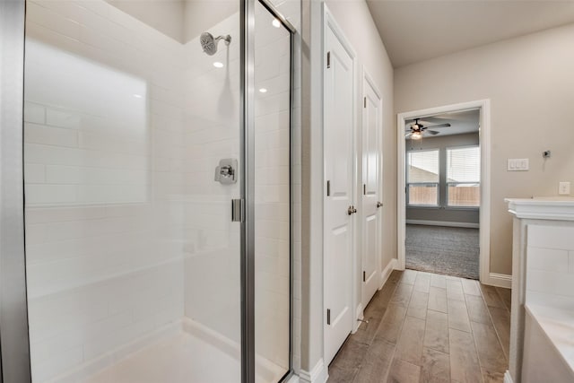 bathroom with walk in shower