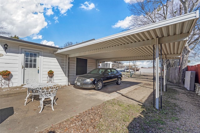 view of car parking with a carport