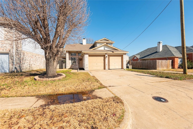 view of front of house with a garage