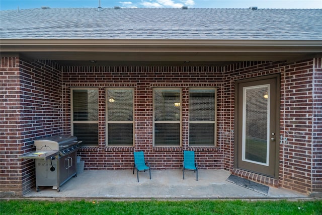 view of patio / terrace featuring a grill