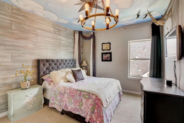 7281 Shingle Mill Rd, Frisco, TX 75036 - bedroom with a chandelier and carpet flooring