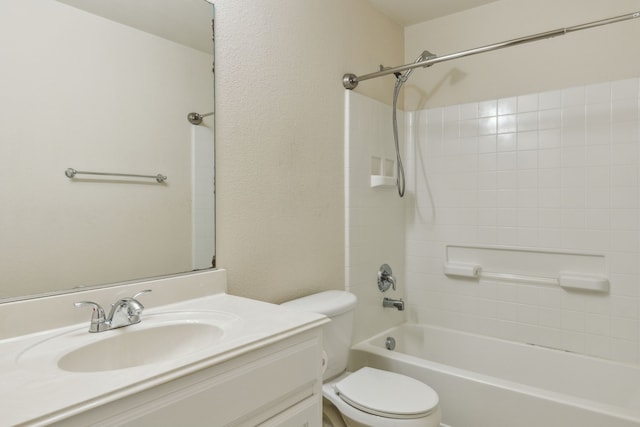 full bathroom featuring vanity, toilet, and shower / bathing tub combination