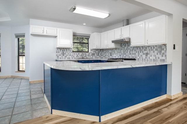 kitchen with white cabinetry, plenty of natural light, sink, and decorative backsplash