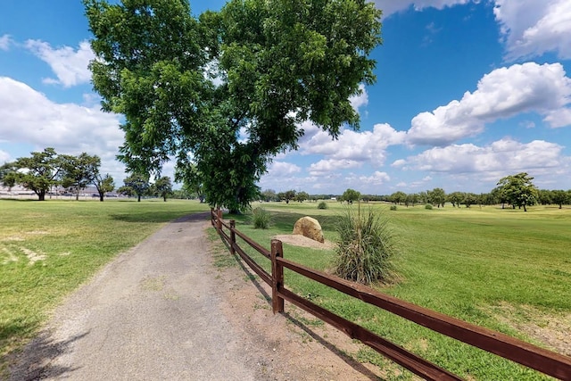 view of road featuring a rural view