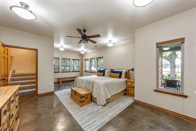 bedroom with ceiling fan