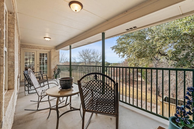 exterior space featuring french doors