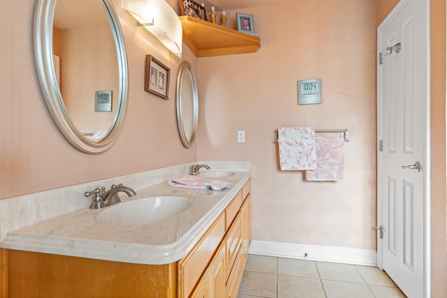 bathroom featuring vanity and tile patterned floors