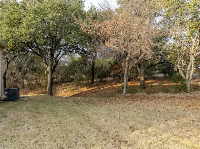 view of yard featuring cooling unit