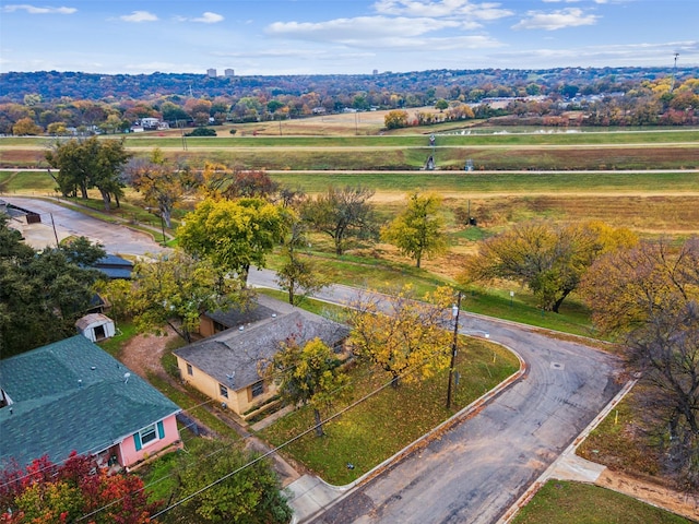 bird's eye view with a rural view