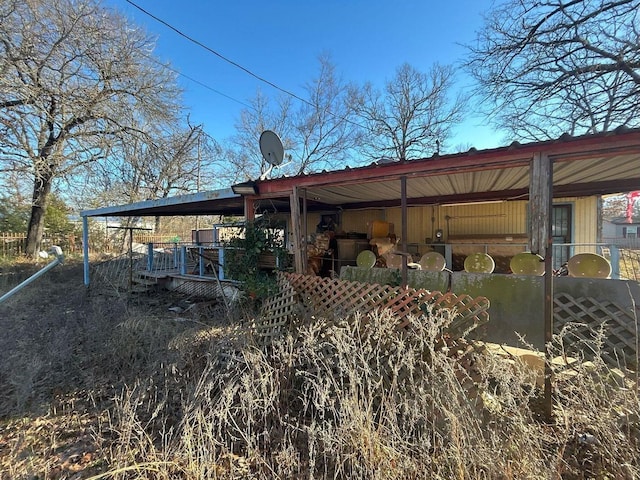 exterior space with an outbuilding