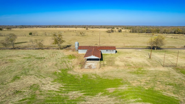 drone / aerial view with a rural view