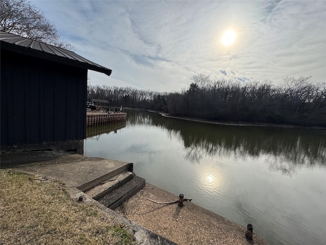 water view with a boat dock