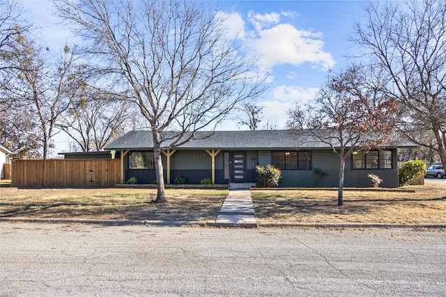 view of single story home