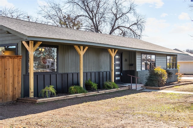 view of single story home