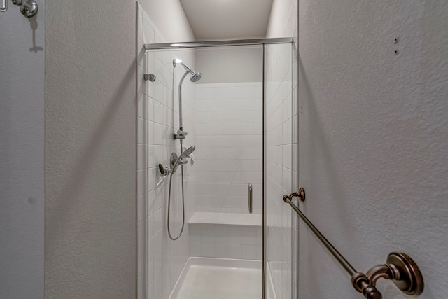 317 Countryside Dr, Aubrey, TX 76227 - full bath featuring a textured wall and a shower stall