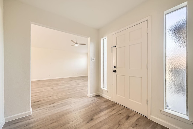 foyer entrance featuring light hardwood / wood-style flooring