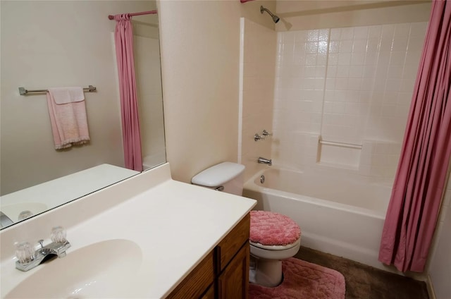 full bathroom with shower / bath combo, sink, and toilet