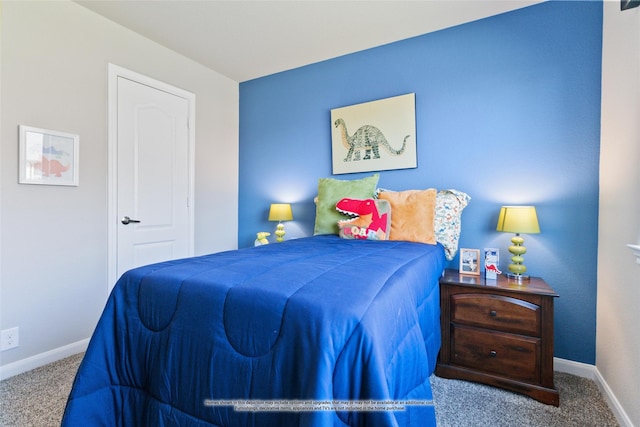 bedroom featuring carpet