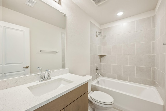 3219 Blossom Trl, Crandall, TX 75114 - full bath with toilet, shower / bathtub combination, vanity, and recessed lighting