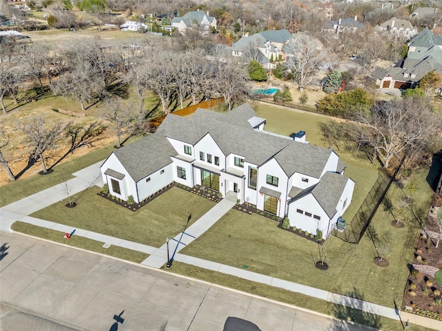 aerial view with a residential view