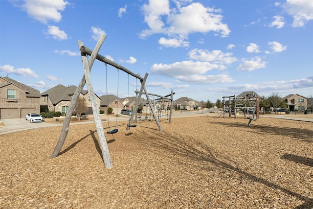 community playground with a residential view