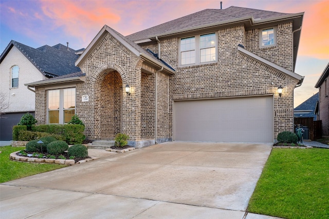 view of property with a garage