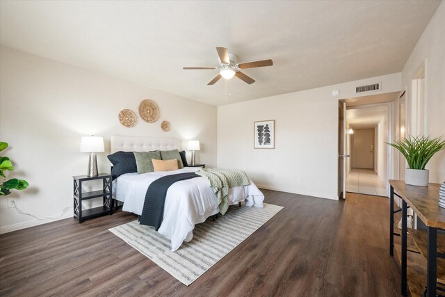 hall with dark hardwood / wood-style floors