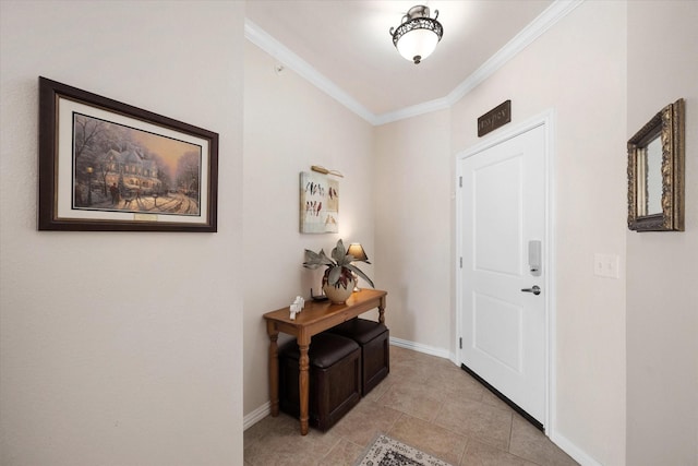 foyer entrance with ornamental molding