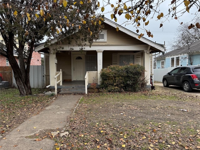 bungalow-style home with covered porch