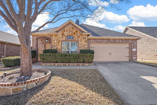 ranch-style home with a garage