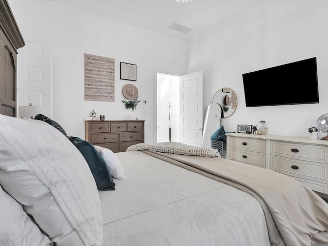 bedroom with visible vents