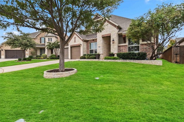 view of front of home with a front yard