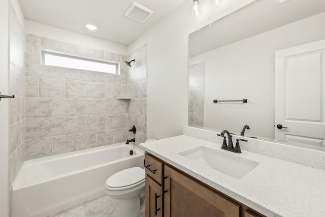3350 Blazing Star Dr, Crandall, TX 75114 - full bathroom featuring toilet, bathing tub / shower combination, and vanity