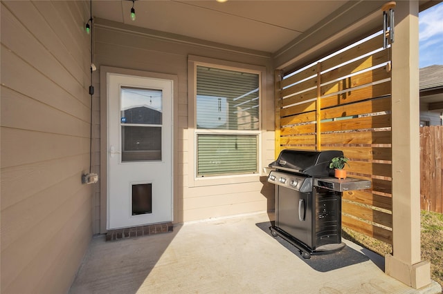 view of patio with grilling area