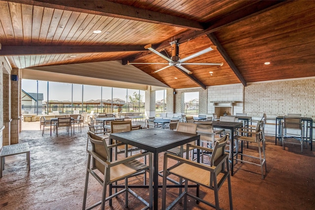 view of patio / terrace featuring ceiling fan