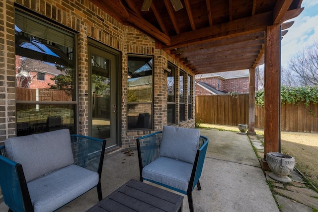 view of patio with fence