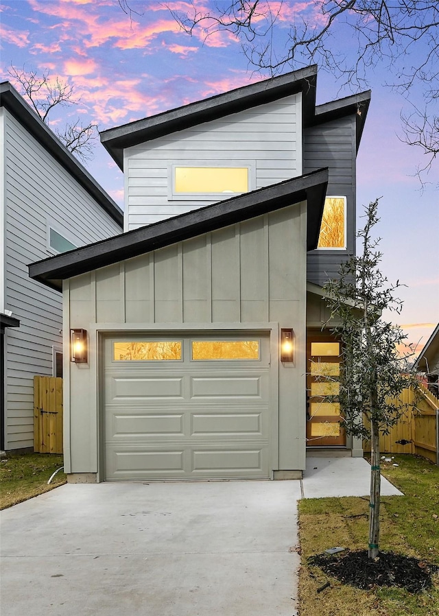 contemporary house with a garage